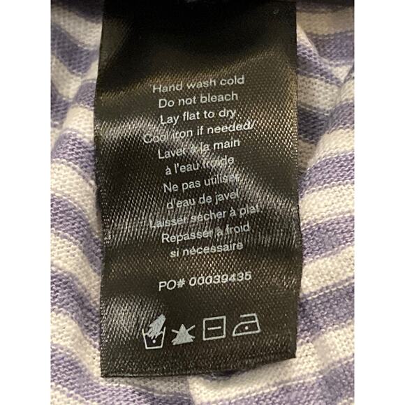 Rag & Bone Linen Blend Round Neck Tunic Top Sz 2XL Dusk Lavender Air Stripe NWT - Picture 8 of 8